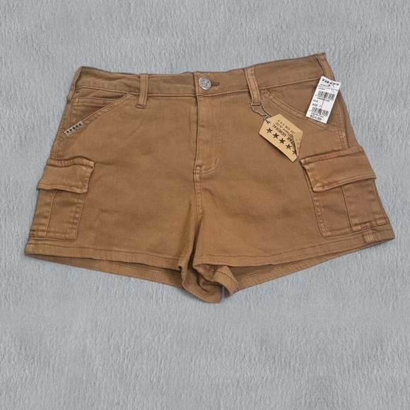 Forever 21 Pants - NWT FiveStar General Cargo Shorts Womens 7/28 Tan Brown Flex Side Pockets Mid